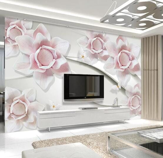 3D Blooming Flower WC577 Wall Murals Wallpaper AJ Wallpaper 2