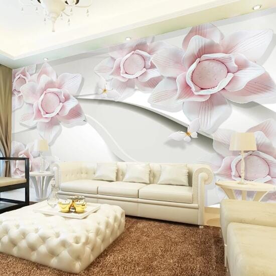 3D Blooming Flower WC577 Wall Murals Wallpaper AJ Wallpaper 2