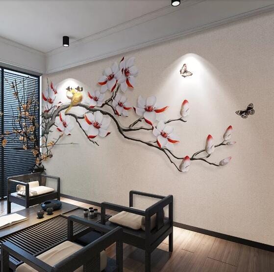 3D Plum Bird WC572 Wall Murals Wallpaper AJ Wallpaper 2