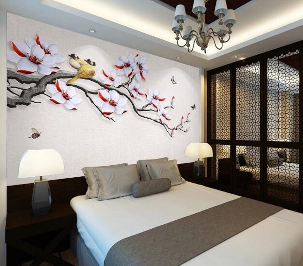 3D Plum Bird WC572 Wall Murals Wallpaper AJ Wallpaper 2