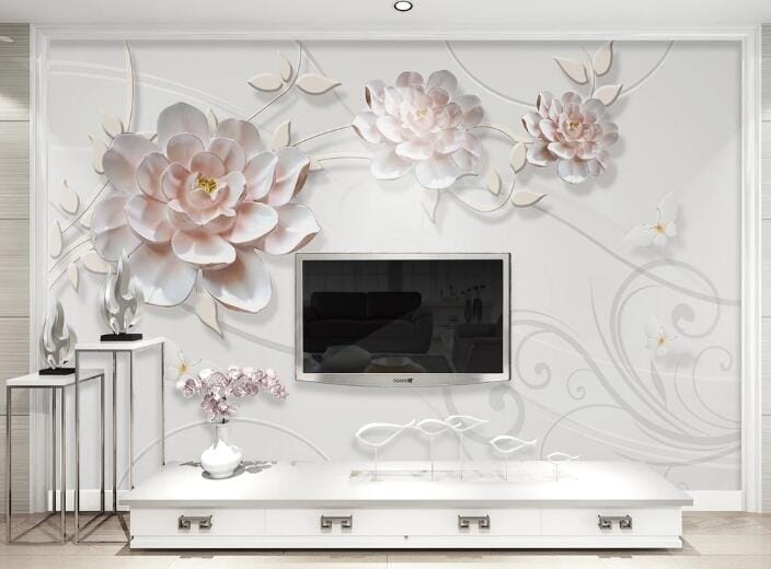 3D Sculpture Flower WC568 Wall Murals Wallpaper AJ Wallpaper 2