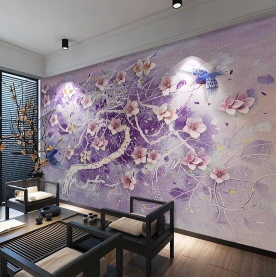 3D Blue Flying Bird WC515 Wall Murals Wallpaper AJ Wallpaper 2