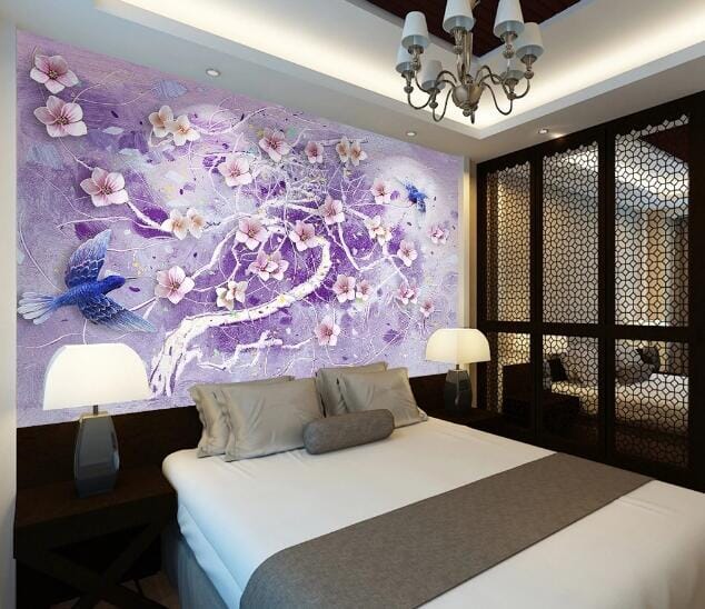 3D Blue Flying Bird WC515 Wall Murals Wallpaper AJ Wallpaper 2