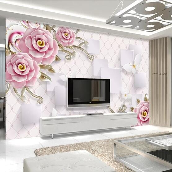 3D Square Flower WC508 Wall Murals Wallpaper AJ Wallpaper 2