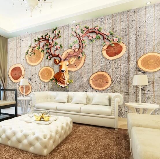 3D Wood Ring WC503 Wall Murals Wallpaper AJ Wallpaper 2