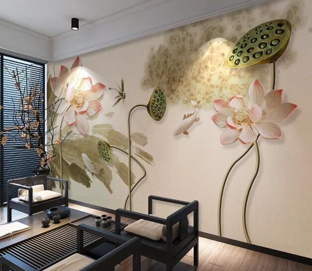 3D Green Lotus Seeds WC495 Wall Murals Wallpaper AJ Wallpaper 2