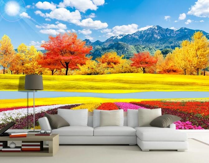 3D Color Flower Field WC369 Wall Murals Wallpaper AJ Wallpaper 2