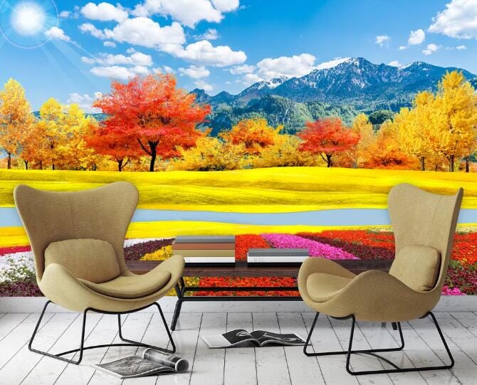 3D Color Flower Field WC369 Wall Murals Wallpaper AJ Wallpaper 2