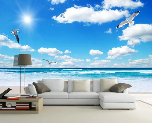 3D Sunshine Seagull WC457 Wall Murals
