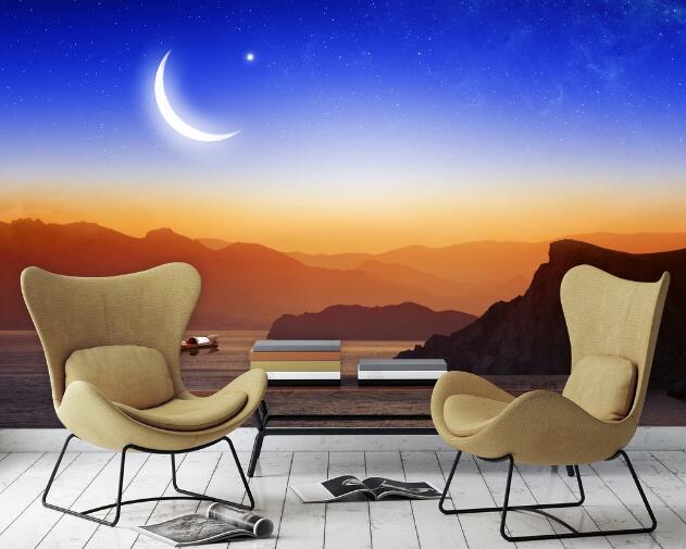 3D Moon Lake WC382 Wall Murals Wallpaper AJ Wallpaper 2