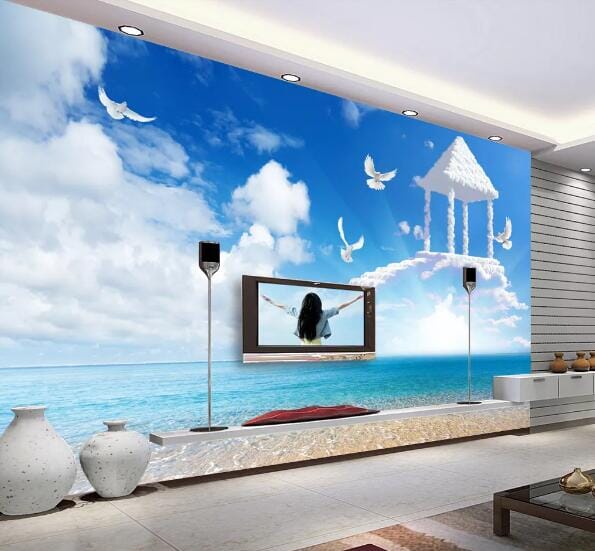 3D Cloud Pavilion WC272 Wall Murals Wallpaper AJ Wallpaper 2