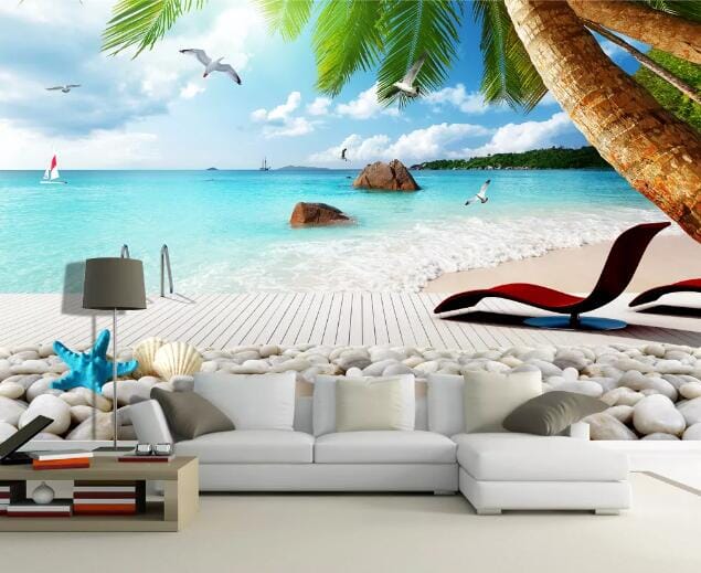 3D Shell Stones WC230 Wall Murals Wallpaper AJ Wallpaper 2