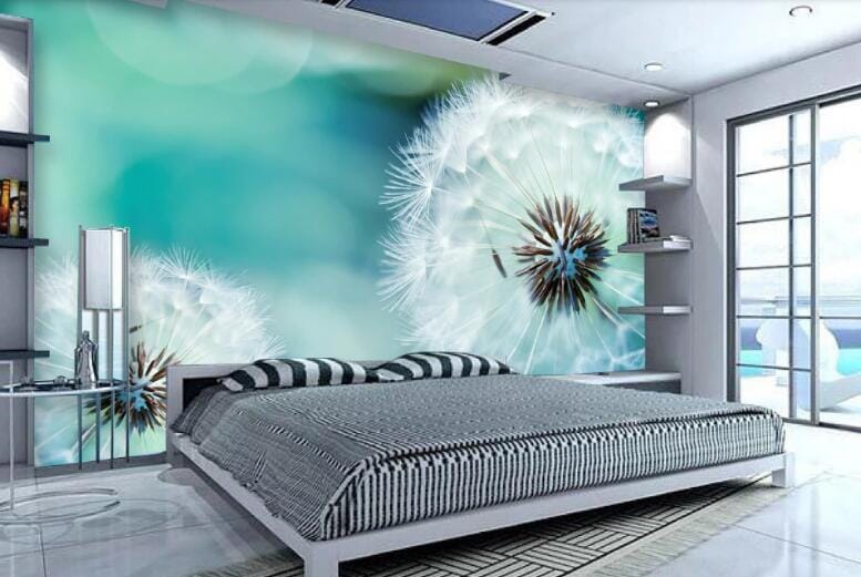 3D White Dandelion WC205 Wall Murals Wallpaper AJ Wallpaper 2