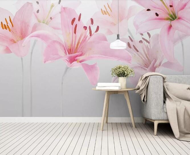 3D Pink Tulip WC1038 Wall Murals Wallpaper AJ Wallpaper 2