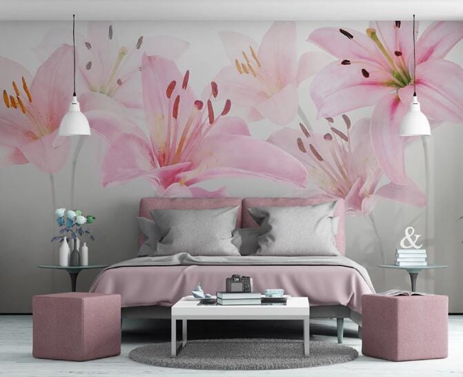 3D Pink Tulip WC1038 Wall Murals Wallpaper AJ Wallpaper 2