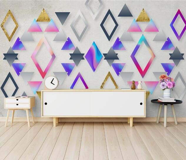 3D Colored Rhombus WC983 Wall Murals Wallpaper AJ Wallpaper 2