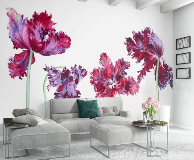 3D Red Flower WC976 Wall Murals Wallpaper AJ Wallpaper 2