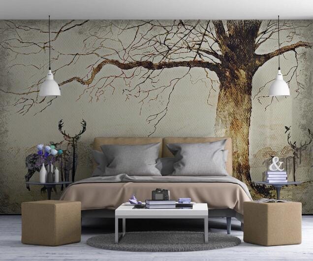 3D Tree Chair WC957 Wall Murals Wallpaper AJ Wallpaper 2