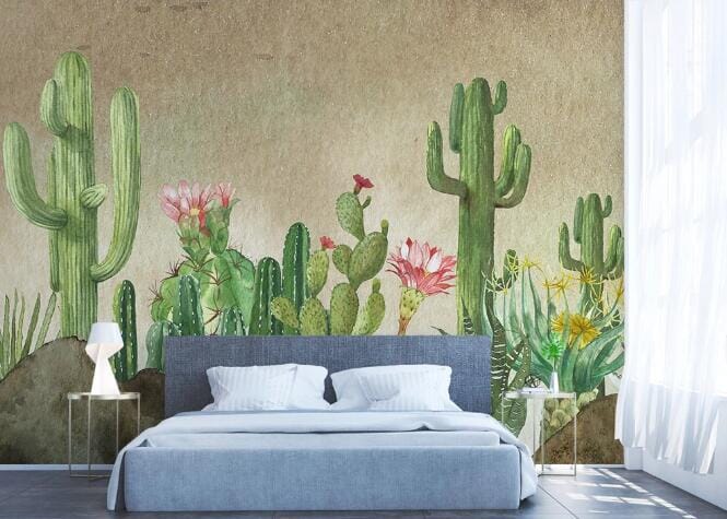 3D Cactus Flower WC904 Wall Murals Wallpaper AJ Wallpaper 2