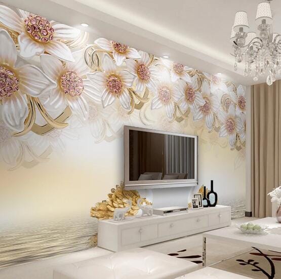 3D Golden Swan WC257 Wall Murals Wallpaper AJ Wallpaper 2