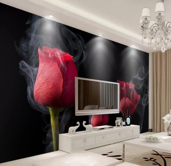 3D Rose Smoke WC252 Wall Murals Wallpaper AJ Wallpaper 2