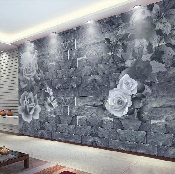 3D Black Rose WC226 Wall Murals Wallpaper AJ Wallpaper 2