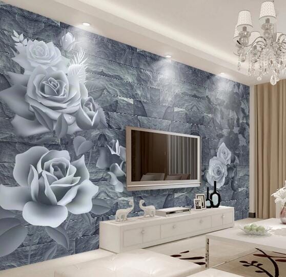 3D Black Rose WC226 Wall Murals Wallpaper AJ Wallpaper 2