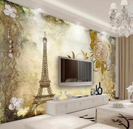 3D Yellow Tower Rose WC223 Wall Murals Wallpaper AJ Wallpaper 2