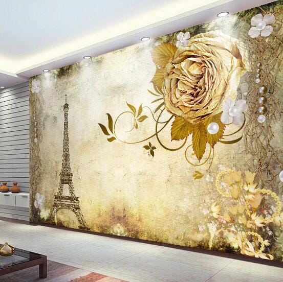 3D Yellow Tower Rose WC223 Wall Murals Wallpaper AJ Wallpaper 2