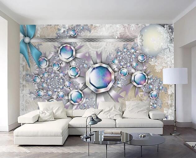 3D Blue Masonry WC217 Wall Murals Wallpaper AJ Wallpaper 2
