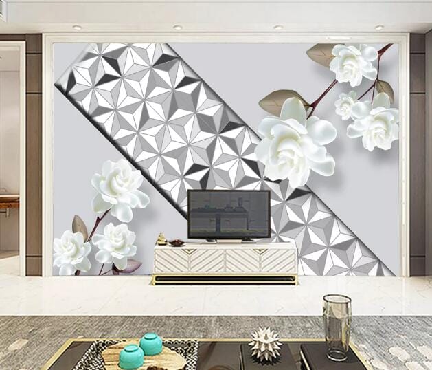 3D White Gardenia WC1068 Wall Murals Wallpaper AJ Wallpaper 2