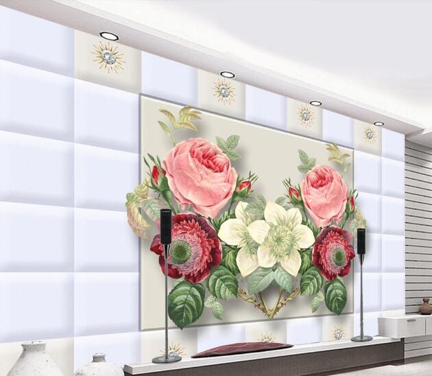 3D Wall Flower WC1012 Wall Murals Wallpaper AJ Wallpaper 2