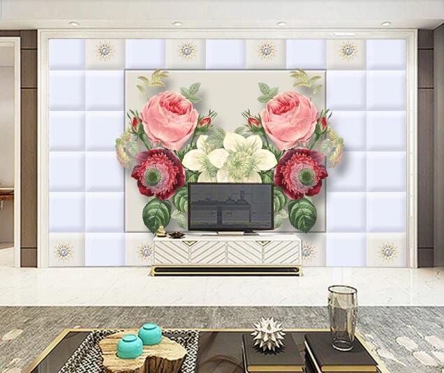 3D Wall Flower WC1012 Wall Murals Wallpaper AJ Wallpaper 2