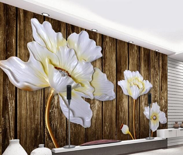3D White Lotus WC1006 Wall Murals Wallpaper AJ Wallpaper 2