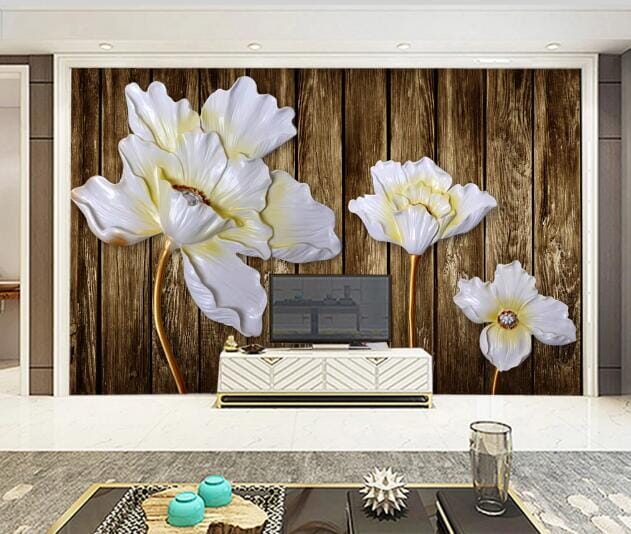 3D White Lotus WC1006 Wall Murals Wallpaper AJ Wallpaper 2