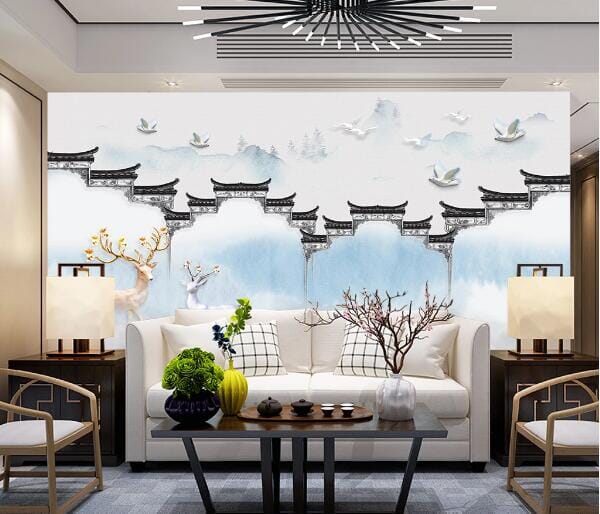 3D Deer Dove WC903 Wall Murals Wallpaper AJ Wallpaper 2