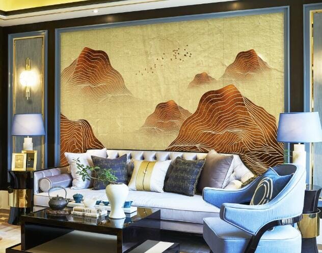 3D Yellow Mountain WC931 Wall Murals Wallpaper AJ Wallpaper 2