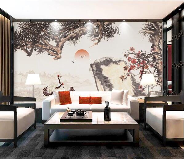 3D Crane Flower WC912 Wall Murals Wallpaper AJ Wallpaper 2