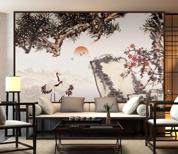 3D Crane Flower WC912 Wall Murals Wallpaper AJ Wallpaper 2