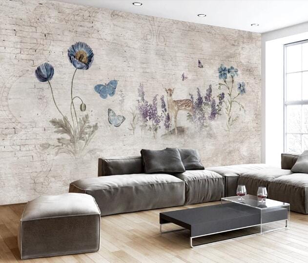3D Violet Sika Deer WC831 Wall Murals Wallpaper AJ Wallpaper 2