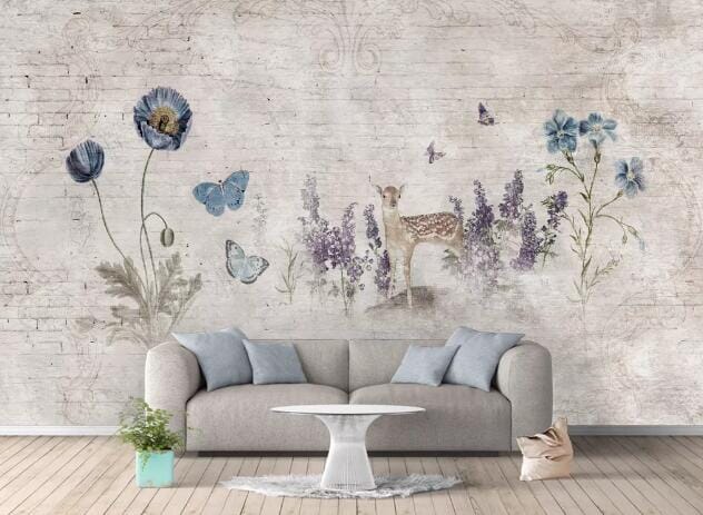 3D Violet Sika Deer WC831 Wall Murals Wallpaper AJ Wallpaper 2