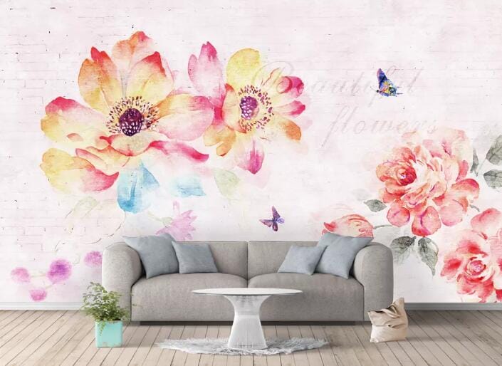 3D Red Peony WC830 Wall Murals Wallpaper AJ Wallpaper 2