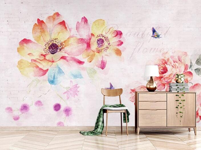3D Red Peony WC830 Wall Murals Wallpaper AJ Wallpaper 2