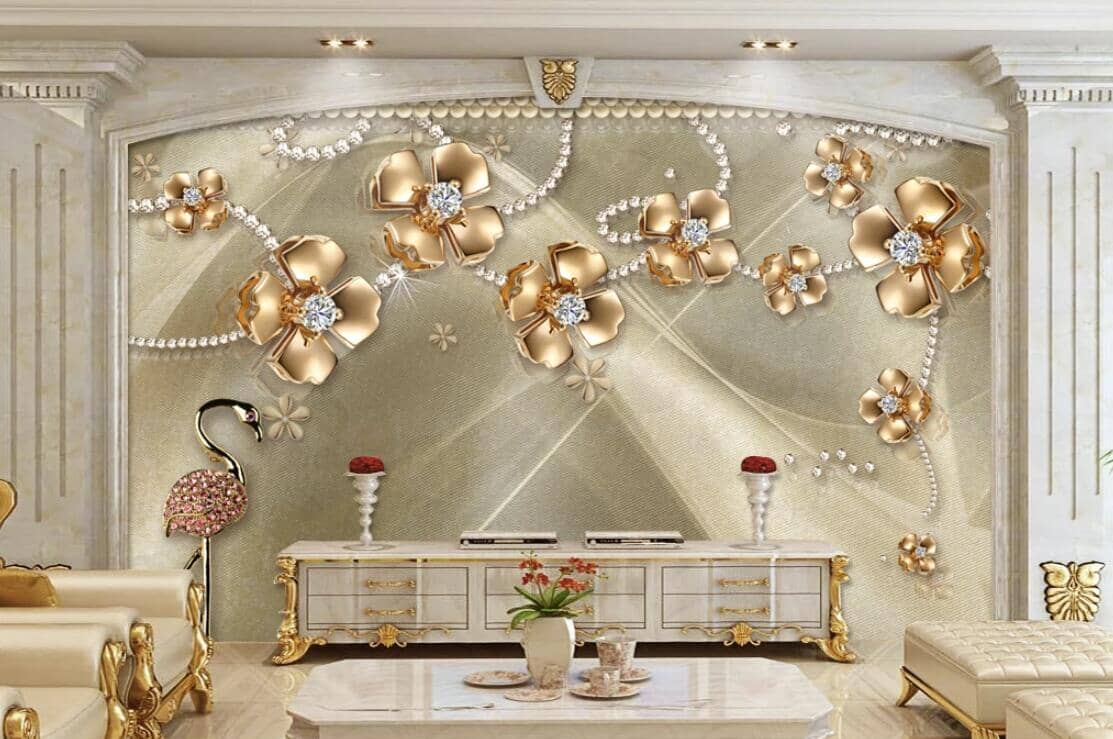 3D Flamingo Diamond WC245 Wall Murals Wallpaper AJ Wallpaper 2