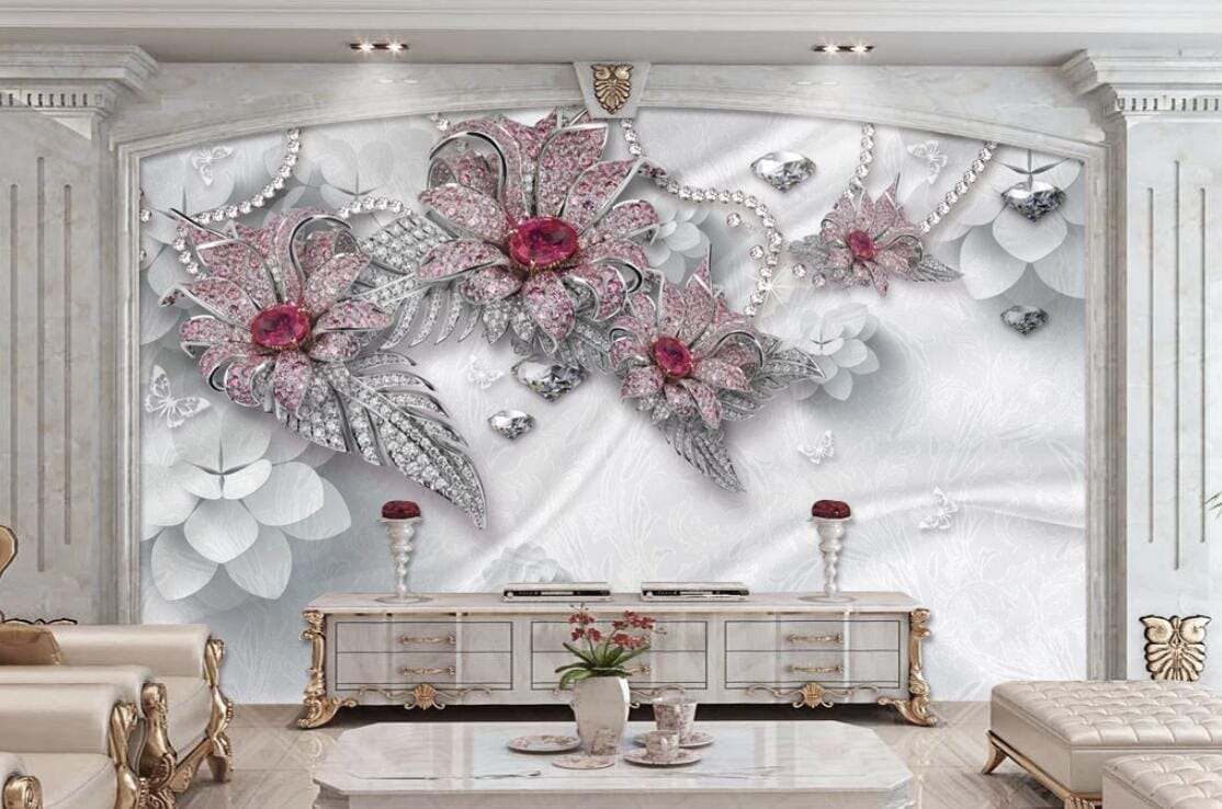 3D Rose Diamond WC246 Wall Murals Wallpaper AJ Wallpaper 2