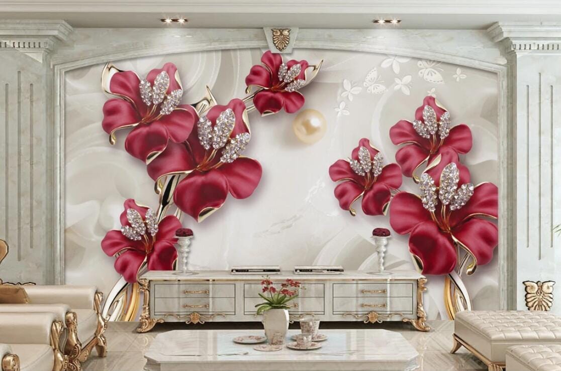 3D Rose Hairpin WC268 Wall Murals Wallpaper AJ Wallpaper 2