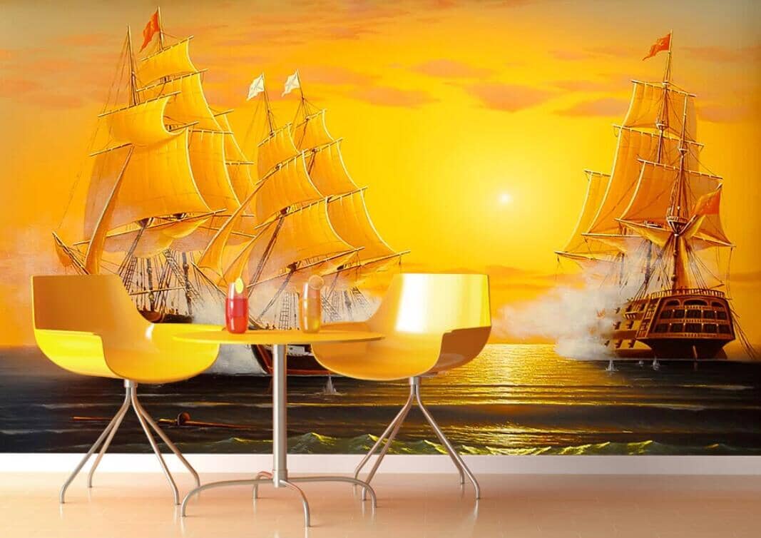 3D Sunset Steamer WC129 Wall Murals Wallpaper AJ Wallpaper 2
