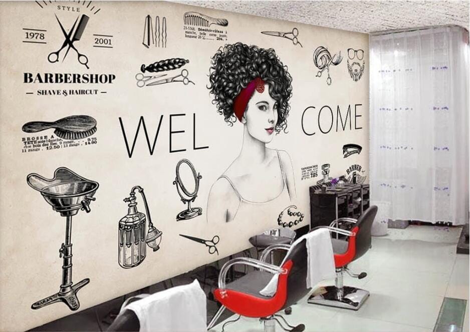 3D Curly Girl 1561 Wall Murals Wallpaper AJ Wallpaper 2