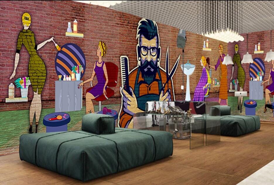 3D Haircut Uncle 1503 Wall Murals Wallpaper AJ Wallpaper 2