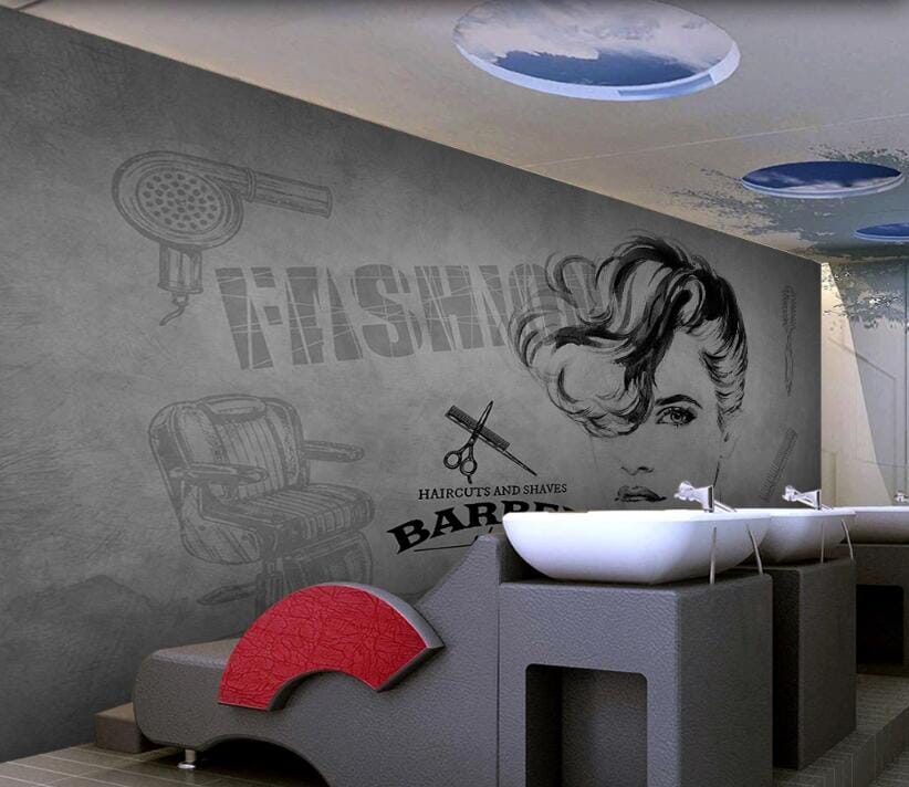 3D Perm Curly Hair 1590 Wall Murals Wallpaper AJ Wallpaper 2